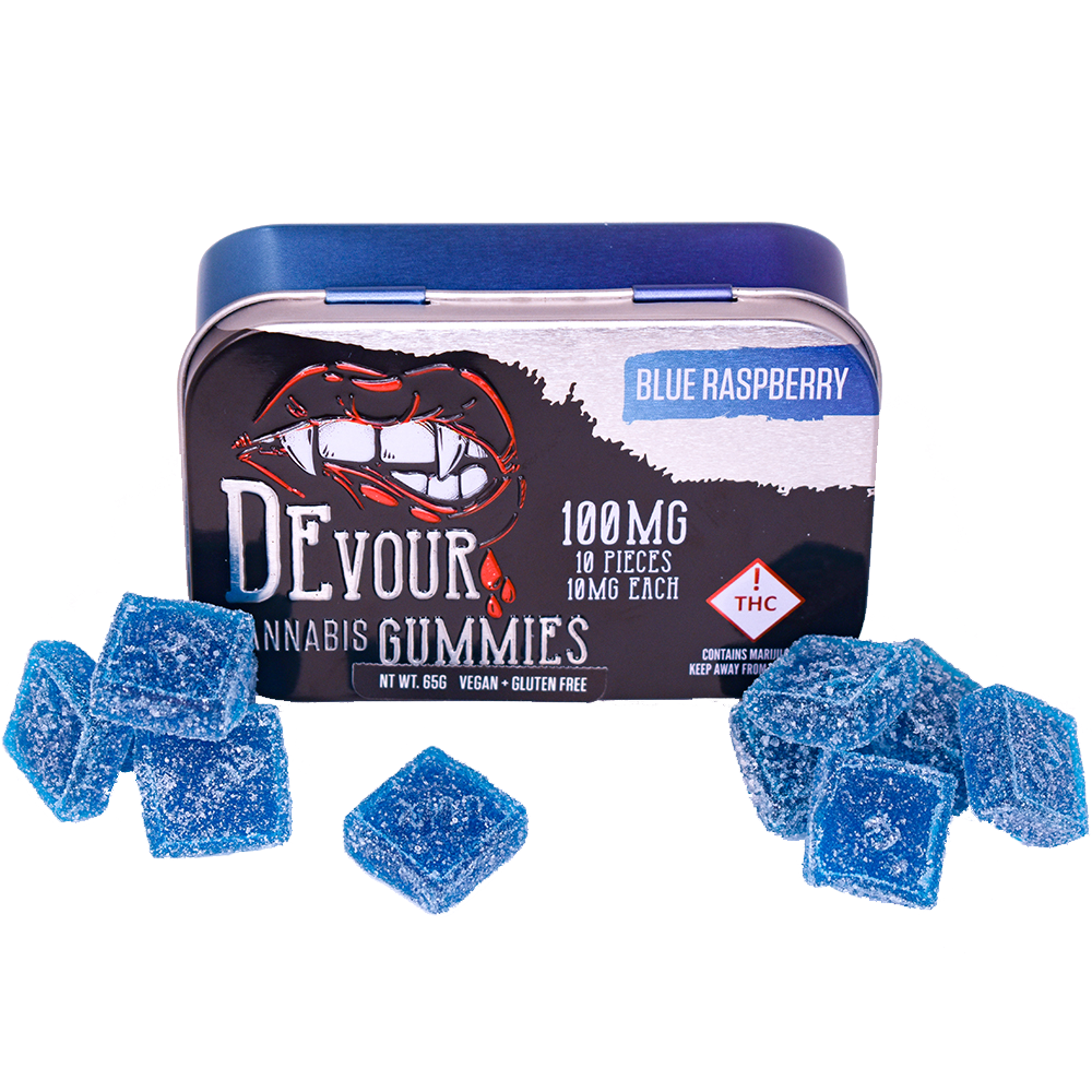 Blue Raspberry – Devour Cannabis Gummies 100mg Blue Raspberry – Devour Cannabis Gummies 100mg