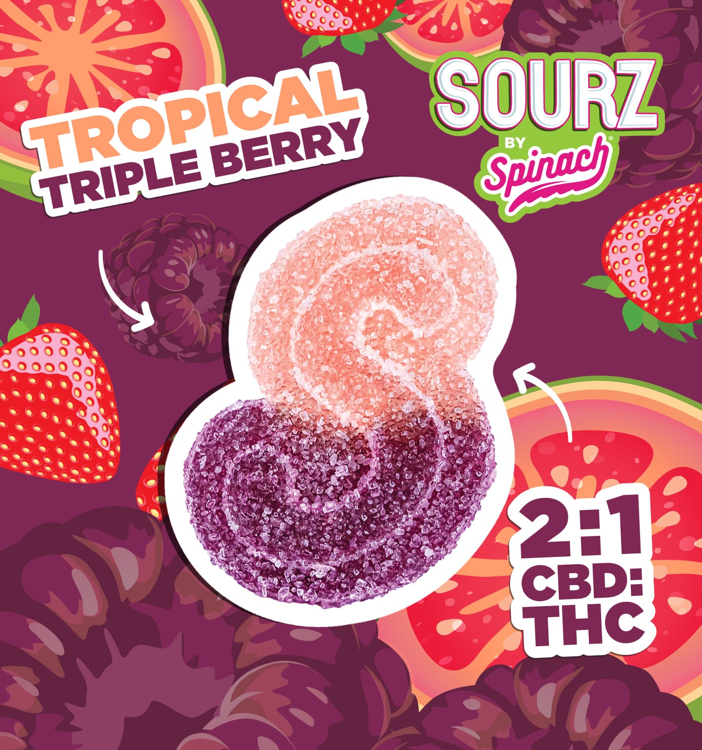 Tropical Triple Berry CBD THC Gummies UK Tropical Triple Berry CBD THC Gummies UK